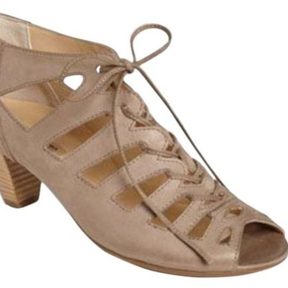 Paul Green Tan Brown Prague Lace Up Sandals